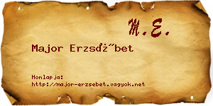 Major Erzsébet névjegykártya